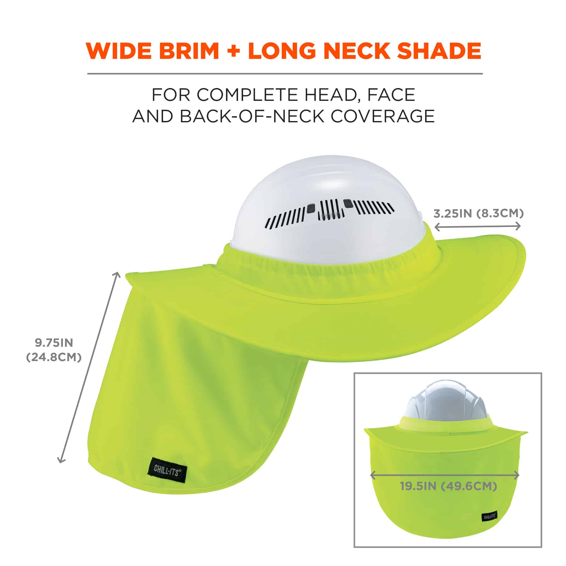 Hard Hat Brim with Neck Shade - Cooling Devices